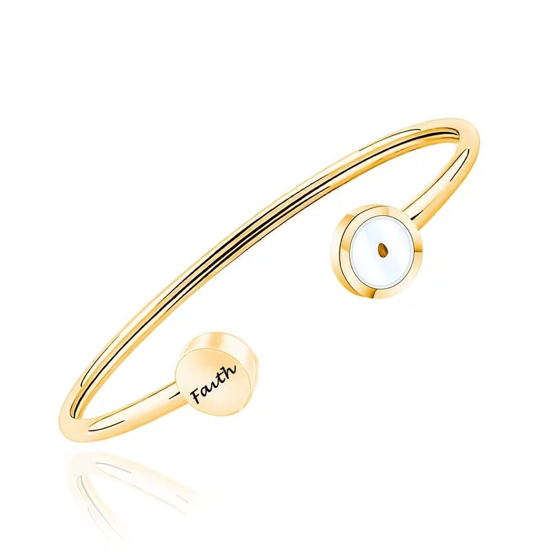 Mustard Seed Charm & Cross Pendant Faith Bracelet