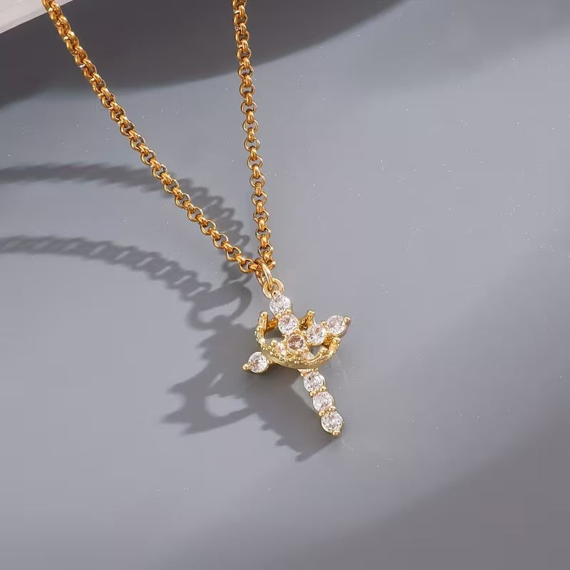 Non-Tarnish Golden Plated Chain with Crown Charm