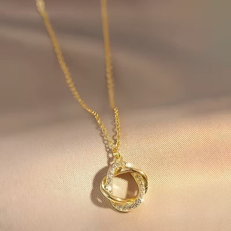 Elegant Minimalist Geometric Petal Pendant Necklace