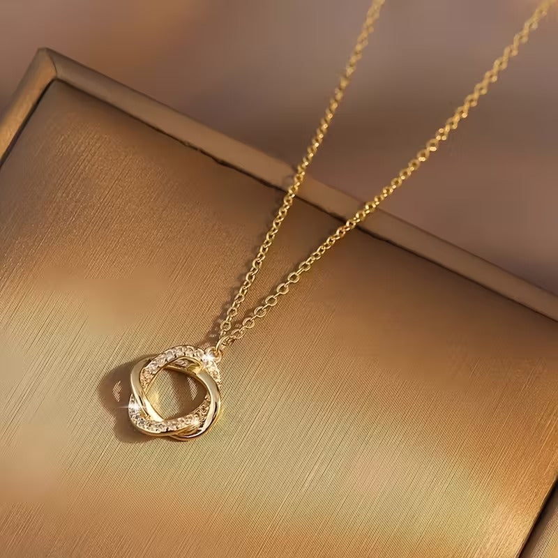 Elegant Minimalist Geometric Petal Pendant Necklace