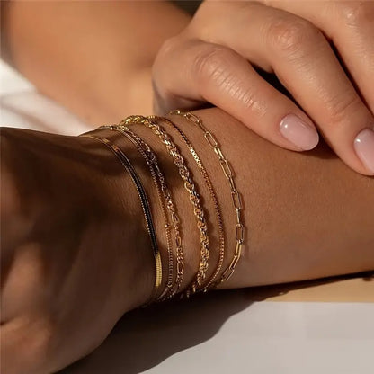 Minimalist Layered Bracelet Set