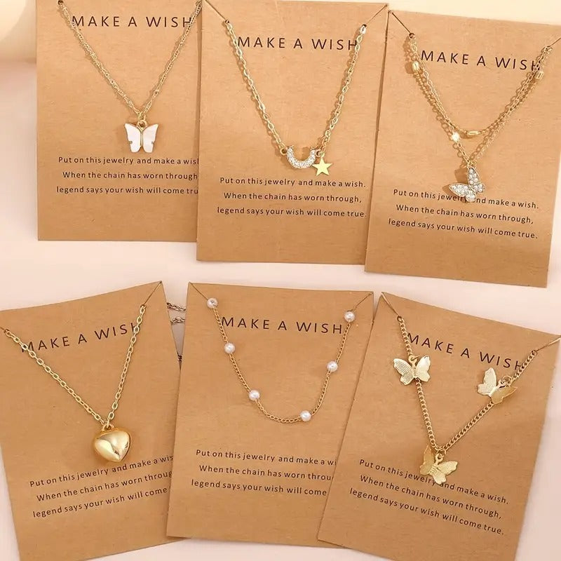 6pcs Elegant Zinc Alloy Necklace Set