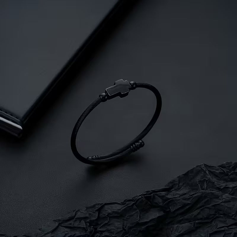 The Faith Cable Wire Cuff Bracelet